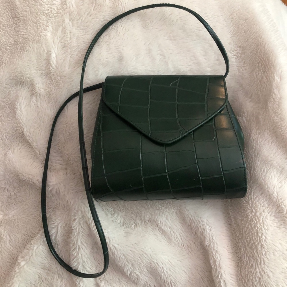 Green Croc purse